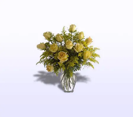 Yellow Roses in Vase