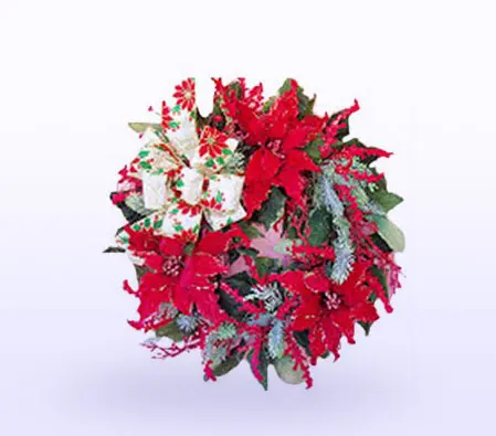 Poinsettia Christmas Wreath 