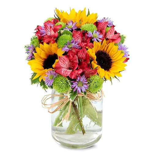 Flower Fields Mason Jar