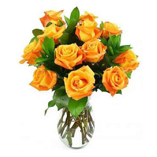 9 Orange Roses