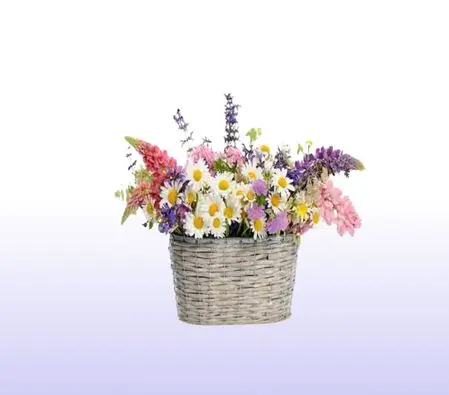 Basket Of Spring Flowers