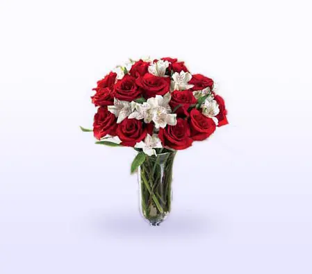 Red Roses And Alstromeria Bouquet 